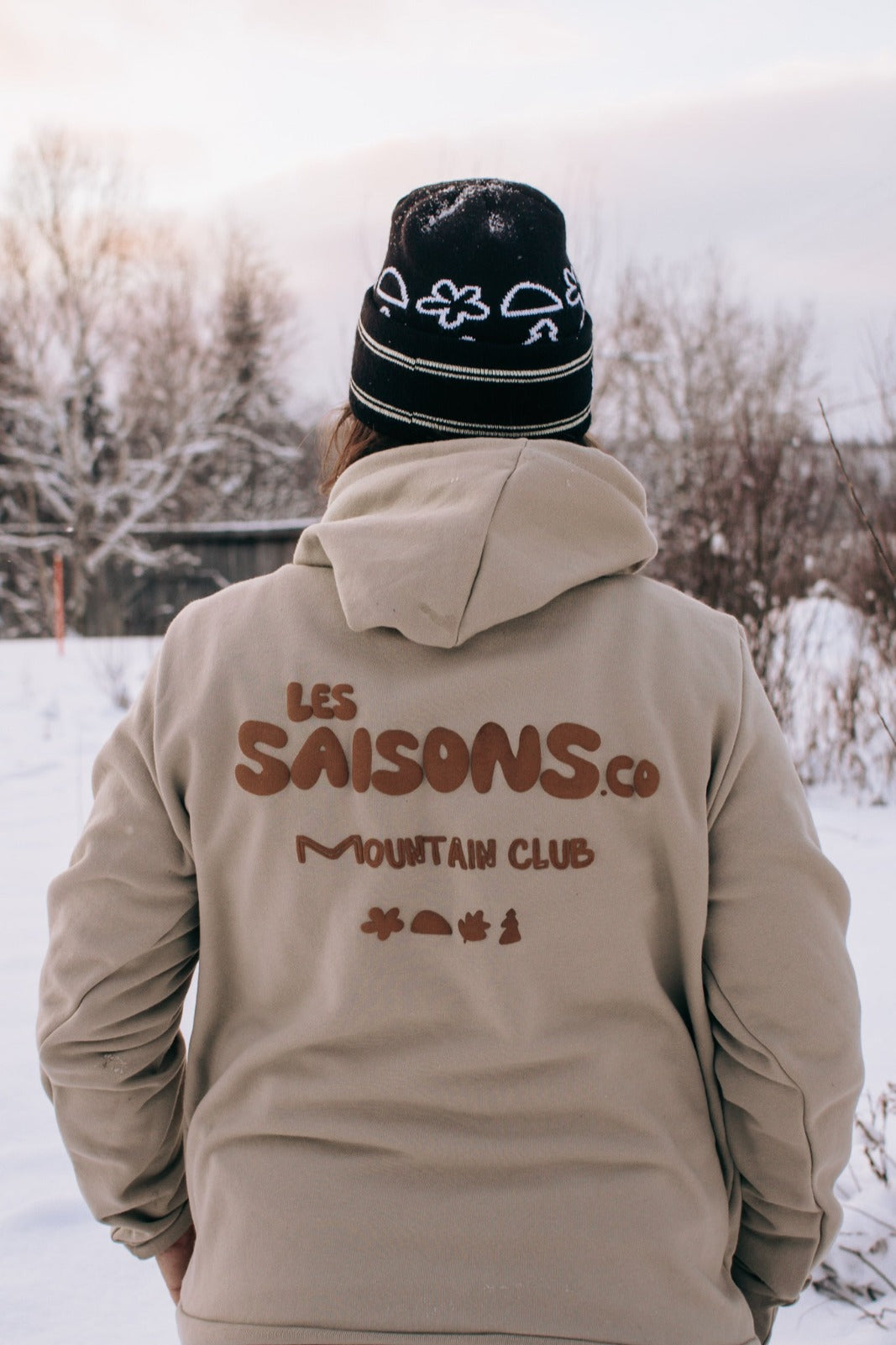 Hoodie, Beige, Textured design, warm, soft, comfortable, durable, winter, outdoors, hiking, camping, Polyester, Cotton, Unisex, Made in Canada, Les Saisons,&nbsp;