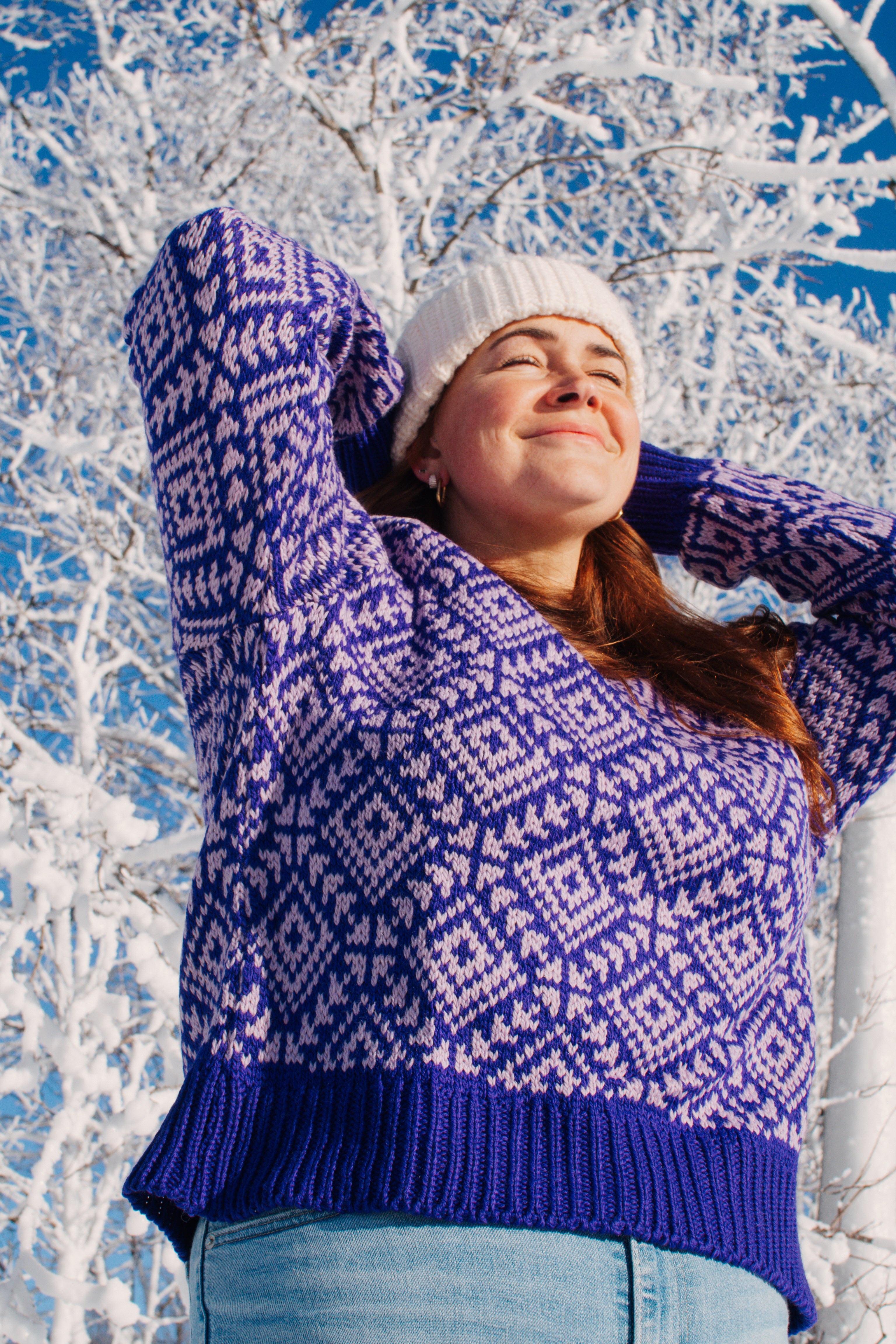 Sweater Mérino Violet | Fabriqué au Népal