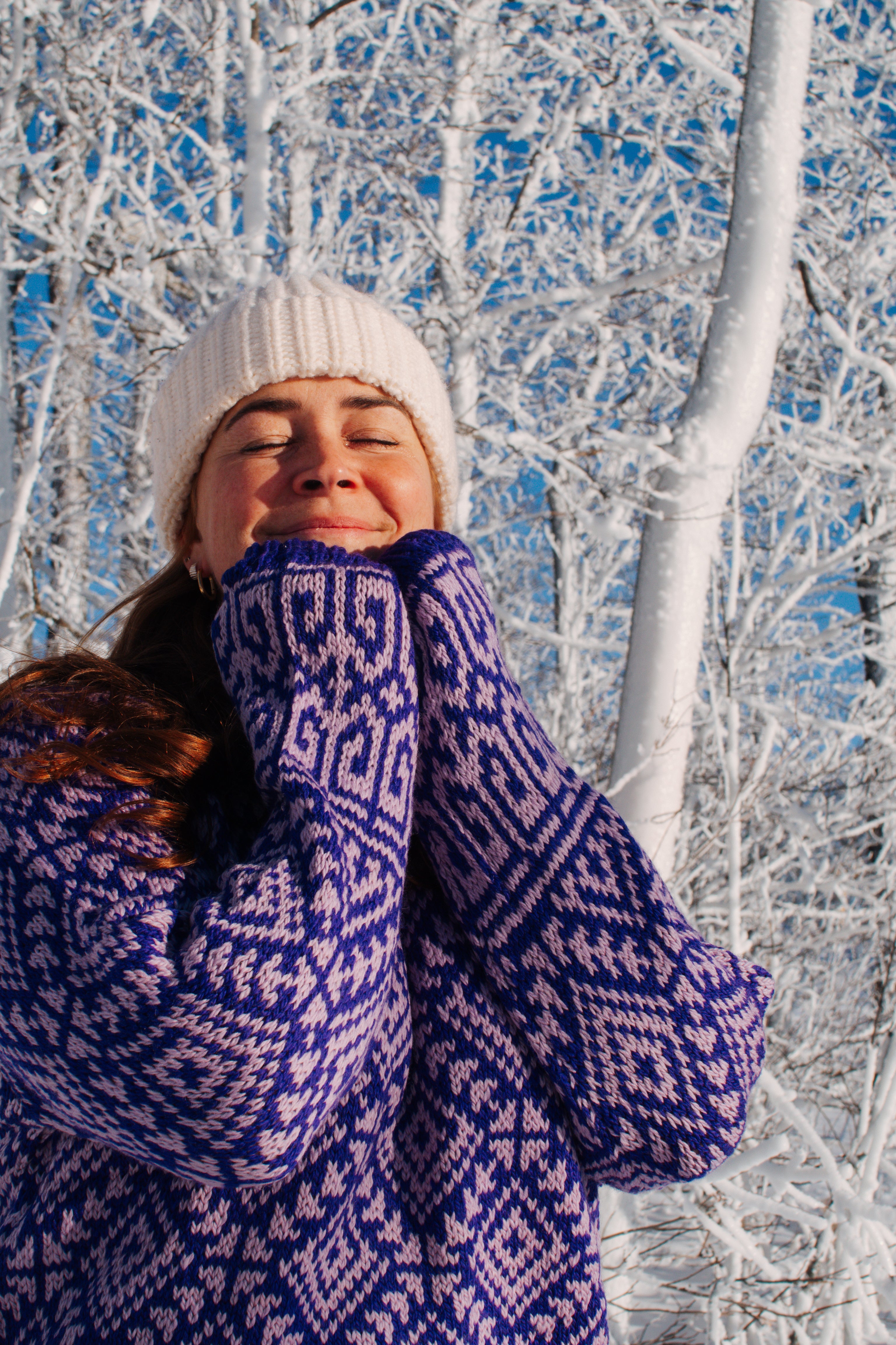 Sweater Mérino Violet | Fabriqué au Népal