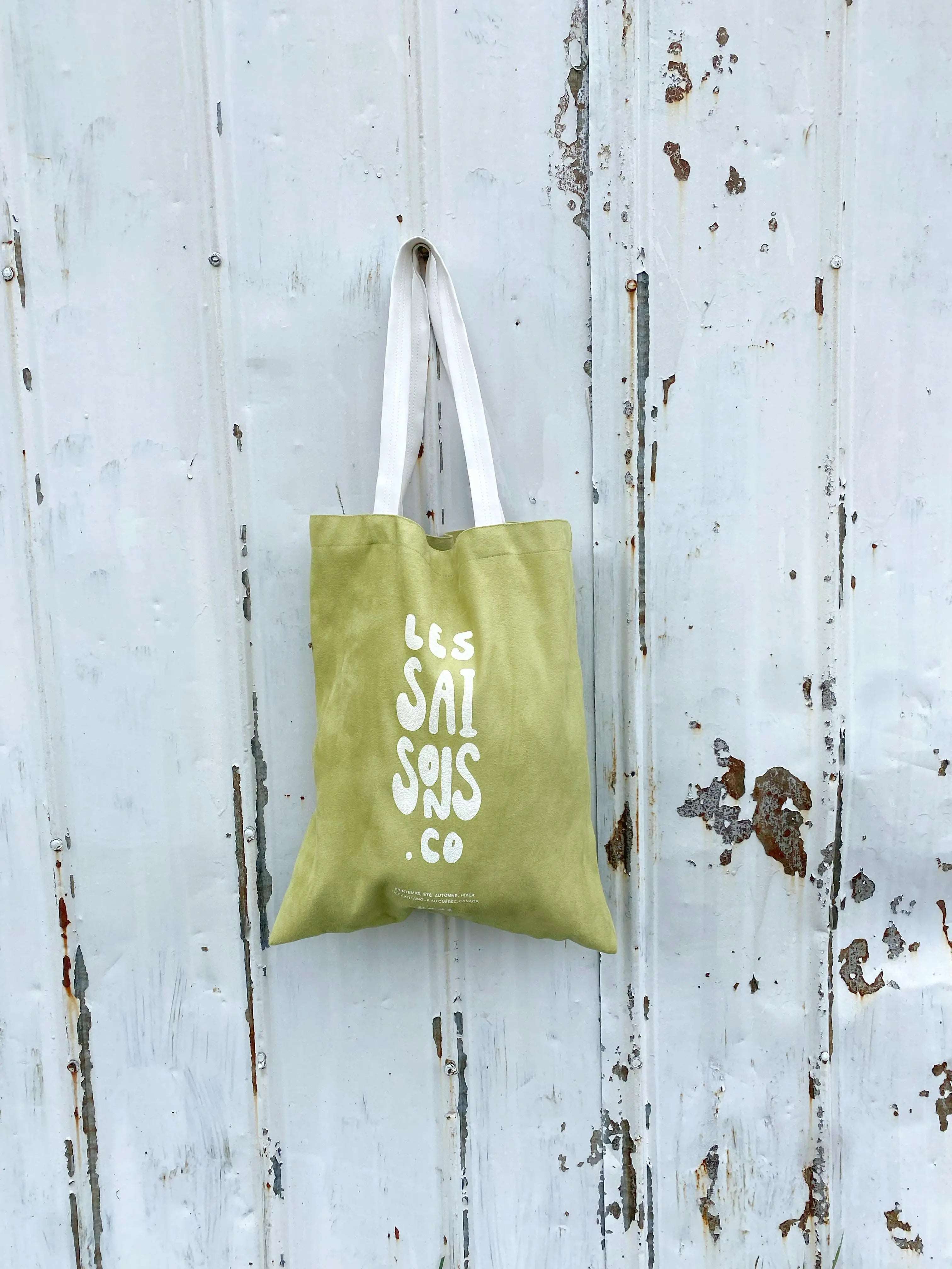 Velvet Tote Bags, Made in Canada, Soft, Durable, colourful, Les Saisons, Outdoor, lifestyle