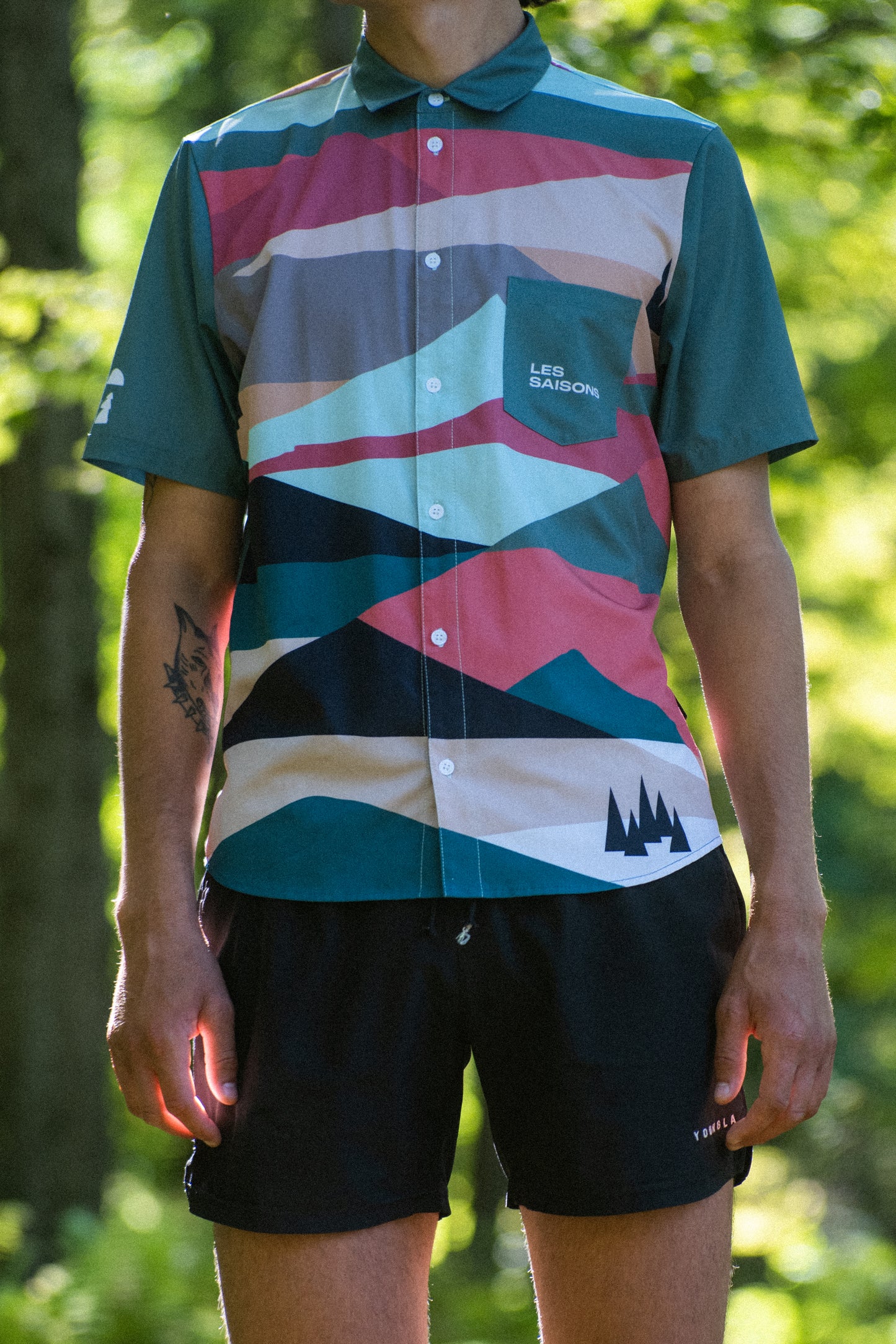 bike shirt golf shirt mountain patterns