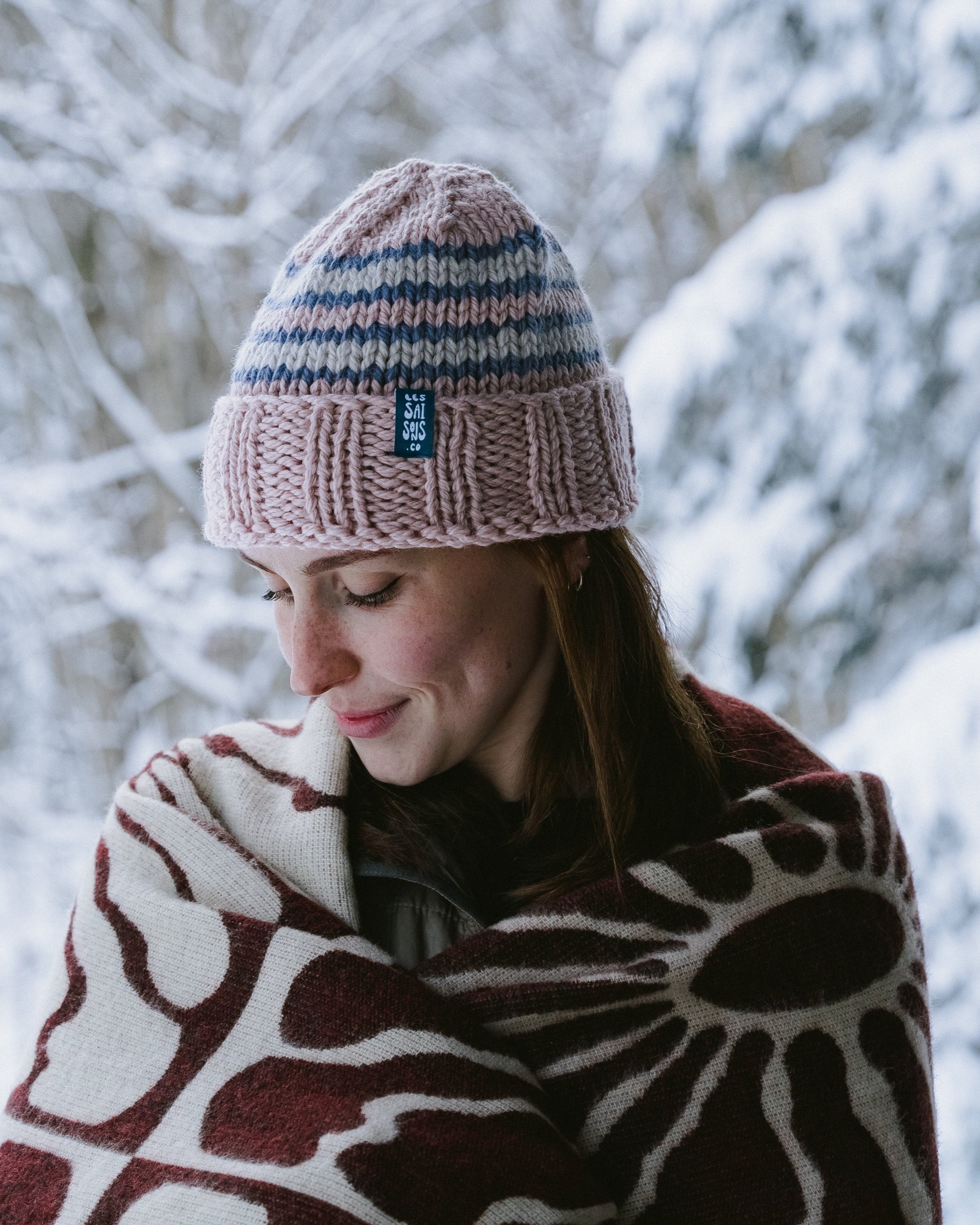 Tuque Rose Mérino | Tricoté au Népal