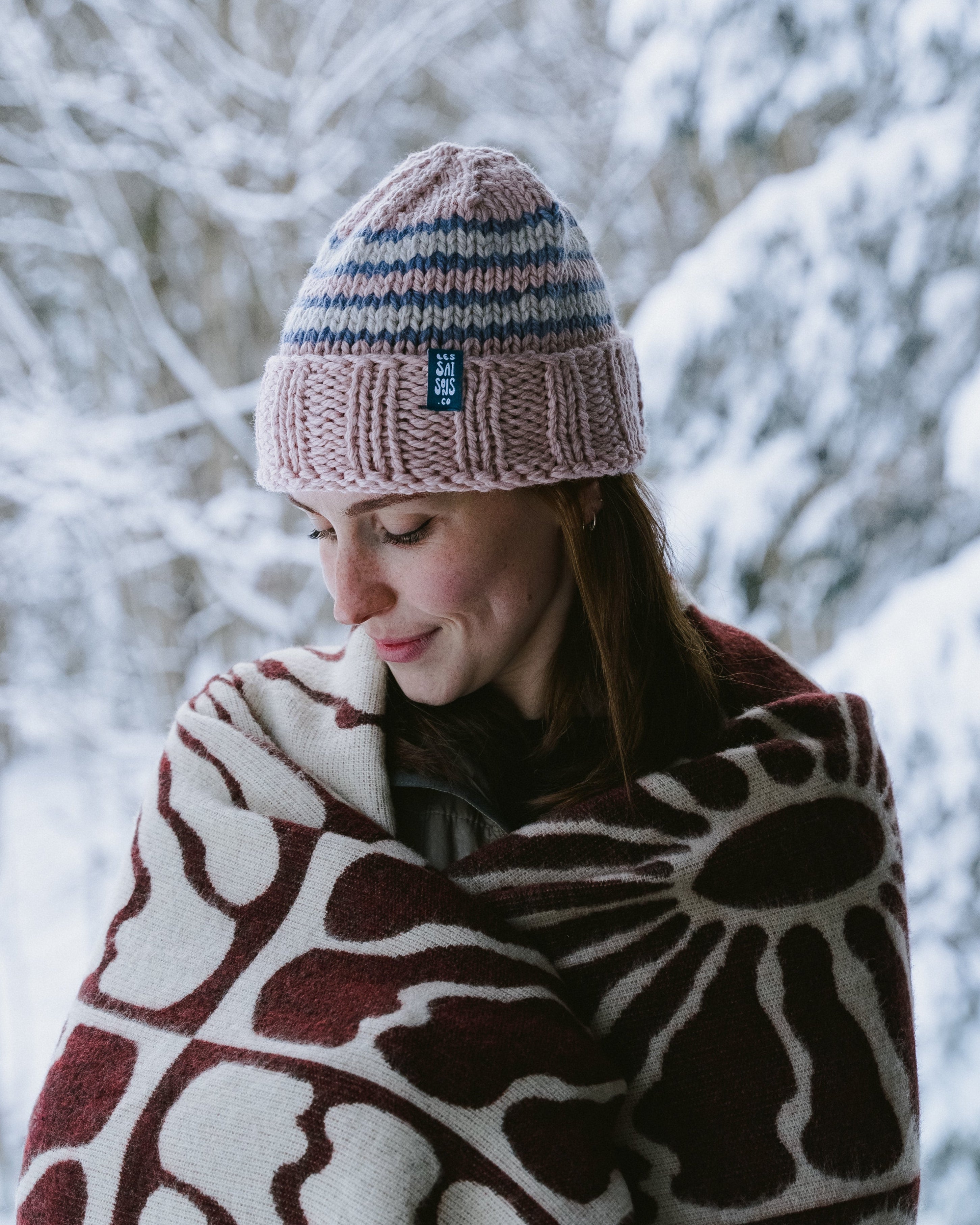 Tuque Rose Mérino | Tricoté au Népal