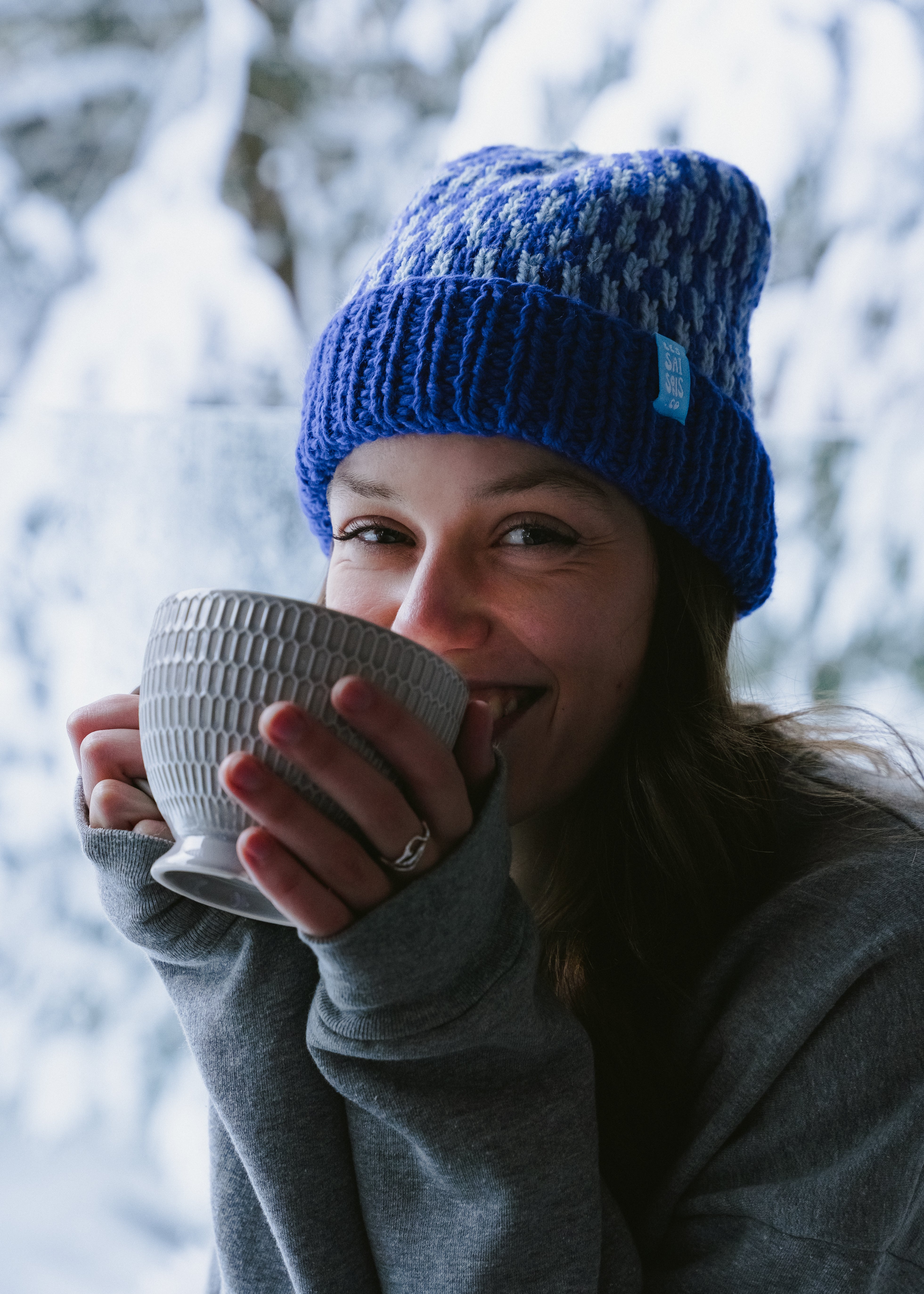 Tuque Bleu Mérino | Tricoté au Nepal 