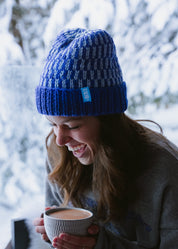 Tuque Bleu Mérino | Tricoté au Nepal 